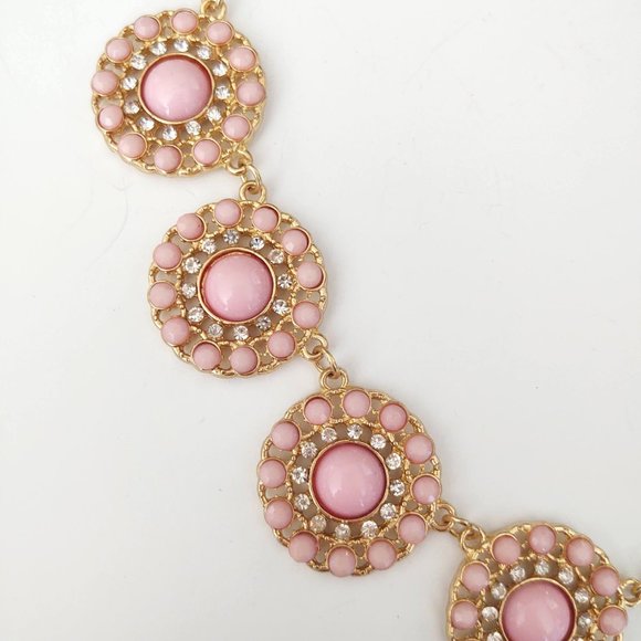 Pink and cz beaded statement necklace - Picture 8 of 10